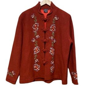 FRESH GROOVE Vintage Wool RUST EMBROIDERED JACKET medium